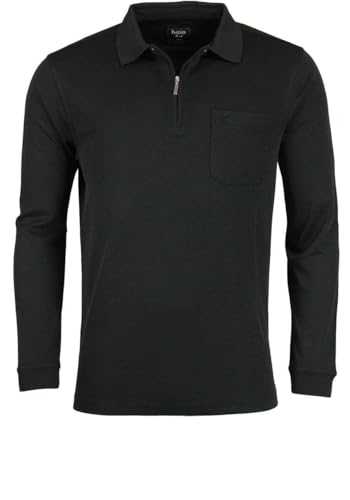 hajo Softshirt Polo Langarm Polokragen Zipper schwarz im Sale