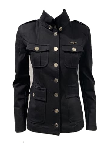 Aeronautica Militare AF490D Damen Militär Jacke Sweatjacke Blazer Jacke, Schwarz , im Sale