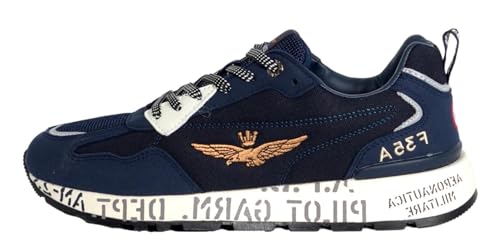 Sneaker Aeronautica Militare ecosuede/ nylon blu navy US24AR07 241SC276CT3332 43 im Sale