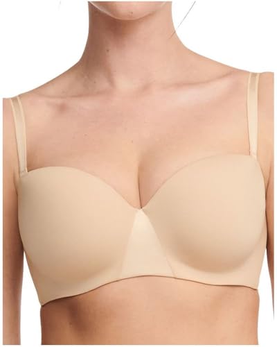 Chantelle ESSENTIALL, Bandeau T-Shirt-BH, Unnsichtbare Unterwäsche für Damen, Beige Dore, 85E im Sale