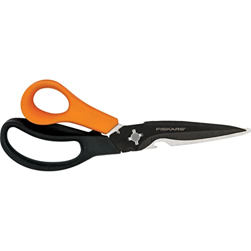 Fiskars Mehrzweckschere, Länge: 23 cm, Rostfreie Stahl-Klingen/Kunststoff-Griffe, Schwarz/Orange, Solid, SP-341, 1063329 im Sale