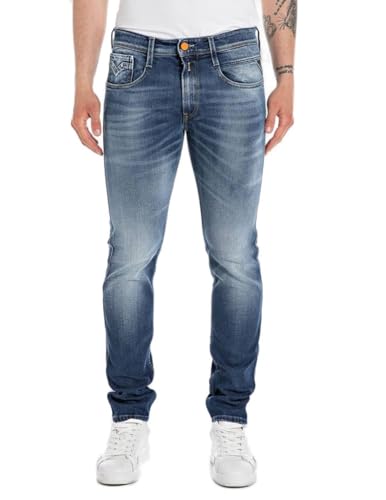 Replay Herren Jeans Anbass Slim-Fit, Medium Blue 009-2 (Blau), 36W / 34L im Sale