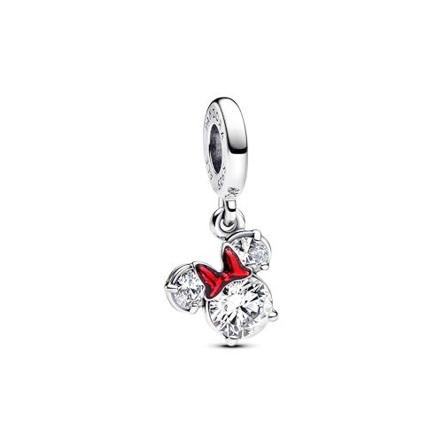 PANDORA Moments Disney Minnie Maus Silhouette Charm-Anhänger aus Sterling Silber mit Zirkonia, Kompatibel Moments Armbänder, 793533C01 im Sale