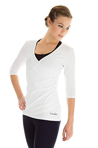 WINSHAPE Damen Ws3 In Wickeloptik 3/4-arm Shirt, Grey-melange, EU im Sale