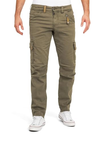 Timezone Herren Cargo Hose Regular BENTZ - Regular Fit - Braun Grau Grün Stretch, im Sale