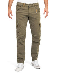 Thumbnail for Timezone Herren Cargo Hose Regular BENTZ - Regular Fit - Braun Grau Grün Stretch, im Sale