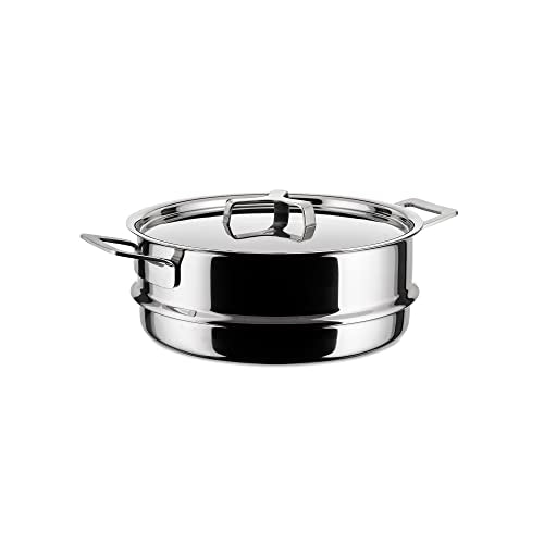 Alessi POTS & PANS Durchschlagartiger Einsatz zum Dünsten aus Edelstahl, 6.5 x 30.5 x 24 cm