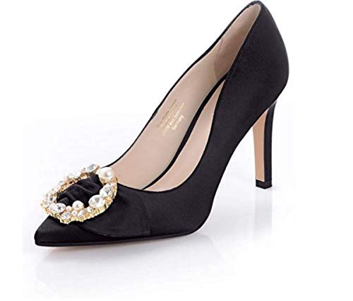 Alba Moda Pumps in modischer Satin-Optik Schwarz im Sale