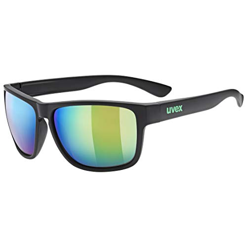 uvex LGL CV - Sonnenbrille für Damen und Herren - konstraststeigernd & verspiegelt - Filterkategorie 3 - black matt/green - one size im Sale