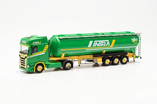 herpa 316057 Scania LKW Modell CS 20 HD Silo-Sattelzug Intr, Miniatur im Maßstab 1:87, Sammlerstück, Made in Germany, aus Kunststoff Miniaturmodell, grün im Sale