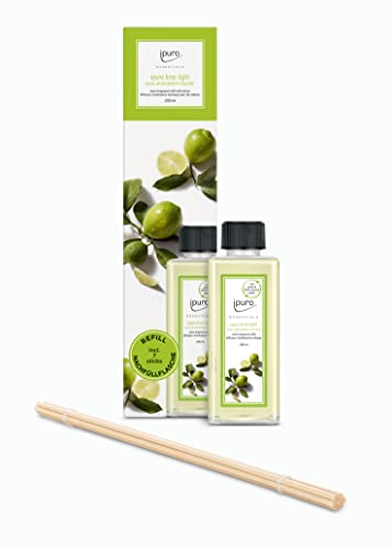 ipuro lime light - preiswerter Raumduft Nachfüller mit blumig spritzigen Noten - Duftöl Refill mit Duftstäbchen - Raumduft Diffuser Nachfüllflasche 200ml - Raumduft Nachfüllflasche inkl Duft-Sticks im Sale