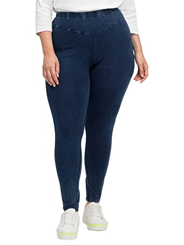 Sheego Damen Große Größen Leggings in Denimoptik, mit breiter Passe Freizeitmode sportlich - im Sale