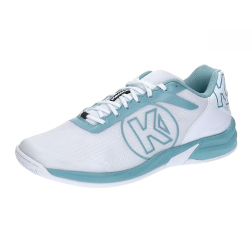 Kempa Unisex Attack Three 2.0 W Game Changer Handballschuhe, Sportschuhe, Turnschuhe, Weiß Aqua, EU im Sale