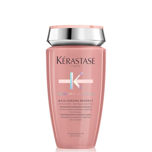 Kérastase Pflegendes Shampoo für geschädigtes und coloriertes Haar, Für mehr Glanz und Geschmeidigkeit, Bain Chroma Respect, Chroma Absolu, 250 ml