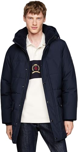 Tommy Hilfiger Herren Daunenmantel Rockie Utility Parka mit Knopfleiste, Blau (Desert Sky), 3 im Sale