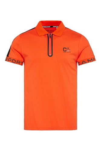 Camp David Herren Poloshirt mit Zipper und reflektierenden Prints Shell im Sale