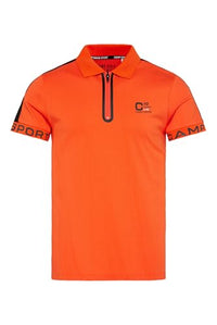 Thumbnail for Camp David Herren Poloshirt mit Zipper und reflektierenden Prints Shell im Sale