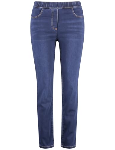 Samoon Damen Jeggings aus Stretch-Denim Lucy unifarben, Washed-Out-Effekt reguläre Länge Blue Denim 42 im Sale