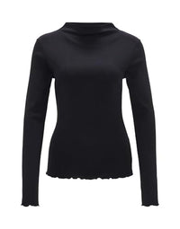 Thumbnail for OPUS Damen Langarmshirt | Rippshirt SONINCHEN Slim aus weichem Jersey Black, 44 im Sale