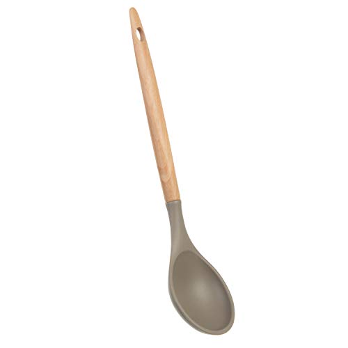 wenco Kochlöffel, 34 cm, Silikon-Kopf für antihaftbeschichtete Oberflächen, Hitzebeständig, Spülmaschinengeeignet, Taupe, 526784