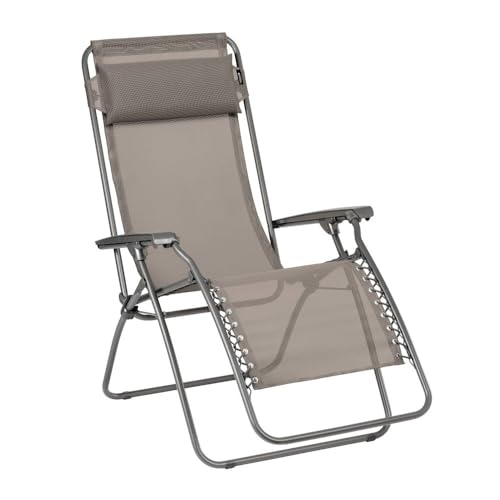 LAFUMA MOBILIER - Relaxsessel Zero Gravity RT 2 - Klappbarer Liegestuhl für Terrasse und Garten - Strapazierfähiges Batyline-Gewebe - Mehrpositionenliege, Komfortabel, Frankreich - Braun Kastanie im Sale