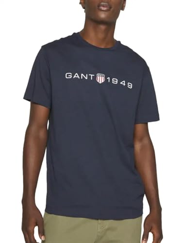 GANT Herren Printed Graphic T-Shirt, Evening Blue, EU im Sale