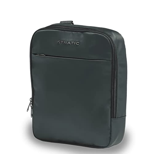 Stratic Pure Messenger Bag Umhängetasche Tablet nachhaltig, wasserabweisend, mit Tabletfach, Masken- und Hygienefach, L, dark green im Sale