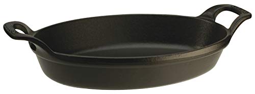 STAUB Ofenform/Servierplatte/Auflaufform, oval mit 2 Griffen, 32 cm, 2,2 L, Gusseisen, Für alle Herdarten inkl. Induktion & Backofen, stapelbar, Schwarz im Sale