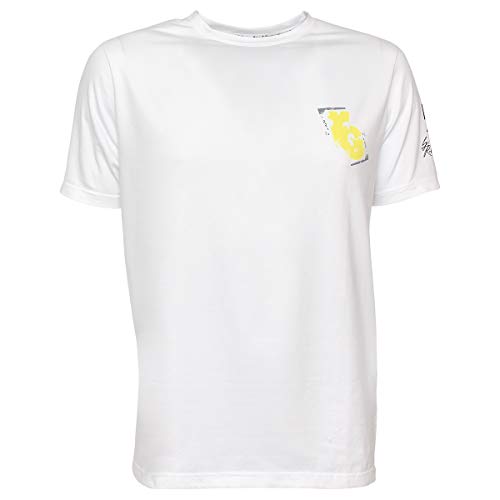 Roberto Geissini T-Shirt Cross X Yellow - White im Sale