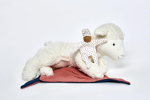 Käthe Kruse Luise Lamm Liegend – Weiches Kuscheltier aus Baumwollfrottee, Oeko-TEX 100 Zertifiziert, Mit Mini-Püppchen, Für Kinder Ab 0 Monaten