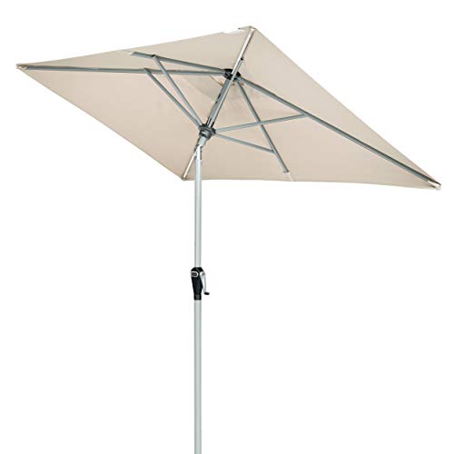 Doppler Active Auto Tilt 210x140 - Kurbel Sonnenschirm ideal für den Balkon - Regenabweisend - Knickbar - ca. 210x140 cm - Natur