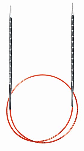 Addi 63436 addiNovel Rundstricknadeln, quadratisch, 100 cm x 7 mm, Arthritis, rot, 100cm 7mm