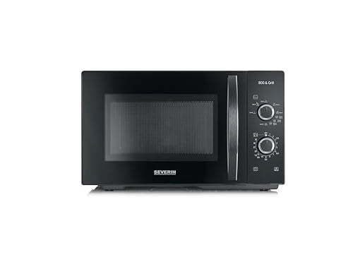 SEVERIN 2-in-1 Mikrowelle mit Grill 800 W, Grillofen mit 25 L Kapazität und 9 Leistungsstufen, Mikrowelle mit Grillrost und Drehteller, silber, MW 7785 im Sale