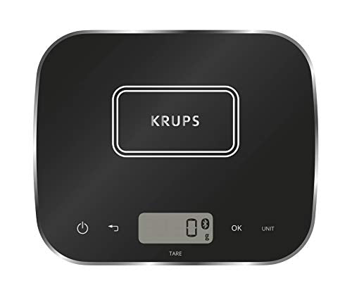 Krups XF5548 Prep&Cook Küchenwaage (Bluetooth, kompatibel mit Prep&Cook und Cook4Me App, automatische Einheitenumrechnung) schwarz im Sale