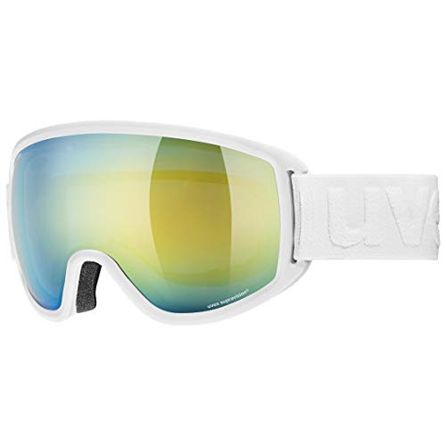 uvex topic FM sphere - Skibrille für Damen und Herren - beschlagfrei - verzerrungs- & beschlagfrei - white matt/orange-blue - one size im Sale