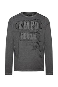 Thumbnail for Camp David Herren Longsleeve mit Tapes und Logo-Applikationen Granite im Sale