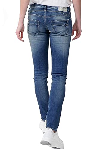 Herrlicher Damen Piper Slim Organic Denim Jeans, Blue sea L32, W28/L32 im Sale