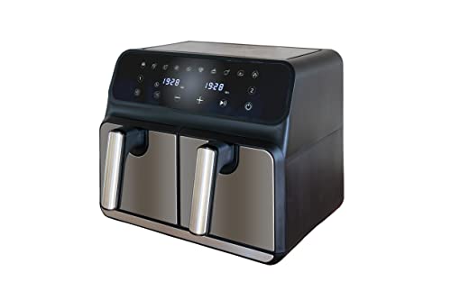 Unold 58685 Heißluftfritteuse Doppelkammer Twin Zone - Doppel-Heißluftfritteuse, 1.700 Watt, 8 Liter Volumen, 4 Liter pro Frittierkorb, 2 Kammern, entnehmbare Grillroste, BPA-frei im Sale