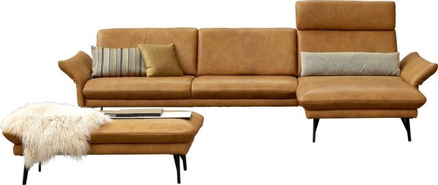 himolla Ecksofa 1928, mit Hocker, Füße anthrazit