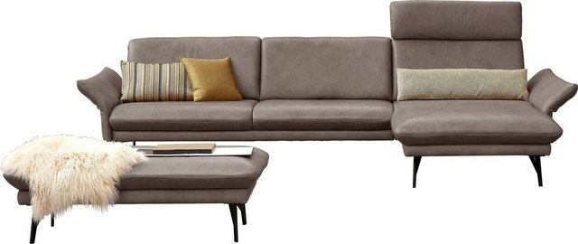 himolla Ecksofa 1928, mit Hocker, Füße anthrazit