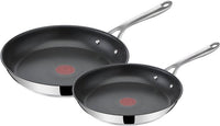 Thumbnail for Tefal Pfannen-Set Jamie Oliver Cook's Direct, Edelstahl (Set, 2-tlg., 1x Bratpfanne Ø 24 cm, 1x Bratpfanne Ø 28 cm), aus Edelstahl, Antihaft, Thermo-Signal, alle Herdarten Induktion, Set