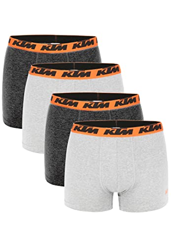 KTM by Freegun Boxershorts für Herren Unterwäsche Pant Men´s Boxer 4 er Multipack, Farbe:Light Grey/Orange, Bekleidungsgröße: im Sale