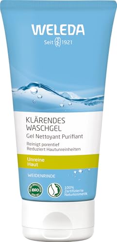 WELEDA Bio Klärendes Waschgel - porentiefe Naturkosmetik Anti Pickel Gesichtsreinigung für unreine Haut. Gesichtspflege bekämpft Pickel / Mitesser & reduziert überschüssigen Talg (vegan, 100ml) im Sale