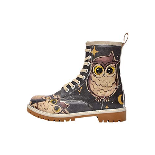 DOGO Long Boots - Owls Family - Vegane Damen Boots und Nachhaltige und Bunte Stiefeletten - Trendige Bequeme Stiefel für Damen im Sale