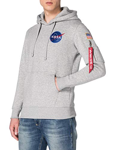 ALPHA INDUSTRIES Herren Space Shuttle Hoody Kapuzensweat Kapuzenpullover, Grey Heather, 5 im Sale