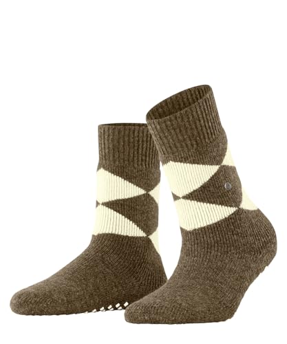 Burlington Damen Stoppersocken Cosy Argyle W HP Wolle rutschhemmende Noppen 1 Paar, Blau (Midnight 6414), 36-41 im Sale