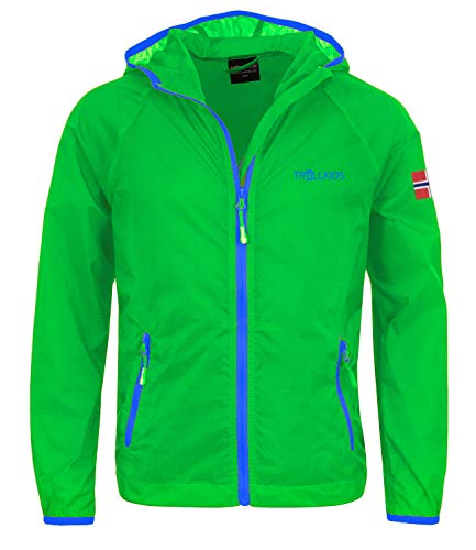 Trollkids Fjell Windjacke für Kinder, Hellgrün/Blau, Größe 104