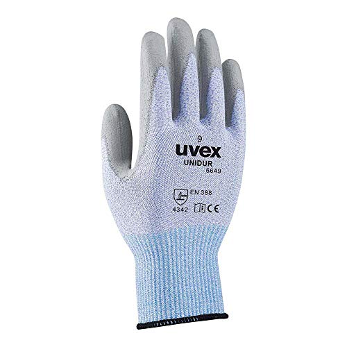 Uvex Ruvex-Uni6649_9 Schutzhandschuhe, Schwarz-Weiß-Grau, 9 im Sale