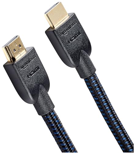 Amazon Basics - Geflochtenes HDMI A -Kabel, 4.57 m, Schwarz & Blau