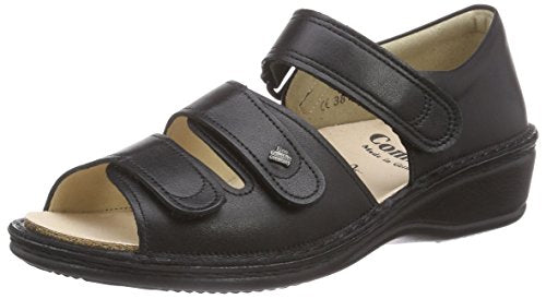 Finn Comfort Usedom, Damen Knöchelriemchen Sandalen, Schwarz (Schwarz), 41 EU im Sale